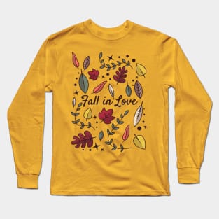 Autumn leaves pattern - Fall in Love Long Sleeve T-Shirt